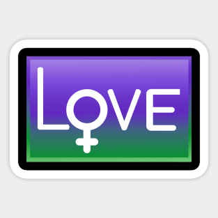 LOVE with female symbol Womens Right suffragette Sticker